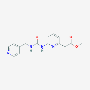 molecular formula C15H16N4O3 B7076840 Methyl 2-[6-(pyridin-4-ylmethylcarbamoylamino)pyridin-2-yl]acetate 