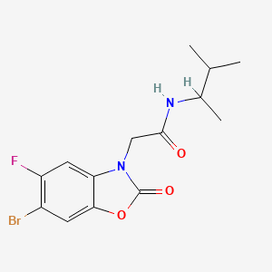 2-(6-bromo-5-fluoro-2-oxo-1,3-benzoxazol-3-yl)-N-(3-methylbutan-2-yl)acetamide