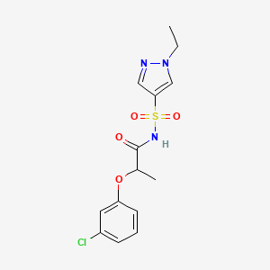 2-(3-chlorophenoxy)-N-(1-ethylpyrazol-4-yl)sulfonylpropanamide