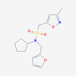 N-cyclopentyl-N-(furan-2-ylmethyl)-1-(3-methyl-1,2-oxazol-5-yl)methanesulfonamide