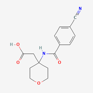 2-[4-[(4-Cyanobenzoyl)amino]oxan-4-yl]acetic acid