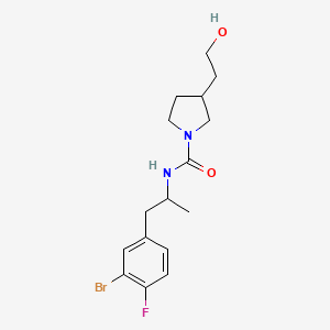 N-[1-(3-bromo-4-fluorophenyl)propan-2-yl]-3-(2-hydroxyethyl)pyrrolidine-1-carboxamide