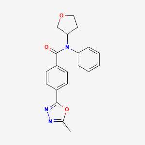 4-(5-methyl-1,3,4-oxadiazol-2-yl)-N-(oxolan-3-yl)-N-phenylbenzamide