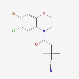 4-(7-Bromo-6-chloro-2,3-dihydro-1,4-benzoxazin-4-yl)-2,2-dimethyl-4-oxobutanenitrile