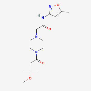 2-[4-(3-methoxy-3-methylbutanoyl)piperazin-1-yl]-N-(5-methyl-1,2-oxazol-3-yl)acetamide