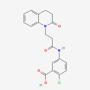 2-Chloro-5-[3-(2-oxo-3,4-dihydroquinolin-1-yl)propanoylamino]benzoic acid