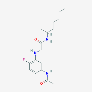 2-(5-acetamido-2-fluoroanilino)-N-heptan-2-ylacetamide