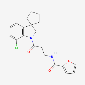 N-[3-(7-chlorospiro[2H-indole-3,1'-cyclopentane]-1-yl)-3-oxopropyl]furan-2-carboxamide