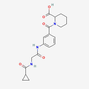 1-[3-[[2-(Cyclopropanecarbonylamino)acetyl]amino]benzoyl]piperidine-2-carboxylic acid