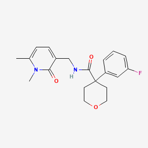 N-[(1,6-dimethyl-2-oxopyridin-3-yl)methyl]-4-(3-fluorophenyl)oxane-4-carboxamide