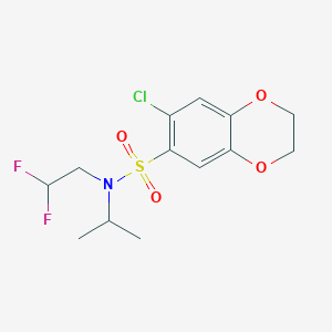 6-chloro-N-(2,2-difluoroethyl)-N-propan-2-yl-2,3-dihydro-1,4-benzodioxine-7-sulfonamide