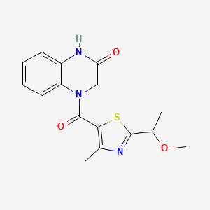 4-[2-(1-Methoxyethyl)-4-methyl-1,3-thiazole-5-carbonyl]-1,3-dihydroquinoxalin-2-one