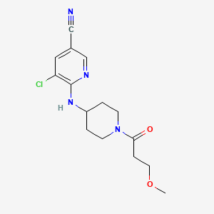 5-Chloro-6-[[1-(3-methoxypropanoyl)piperidin-4-yl]amino]pyridine-3-carbonitrile