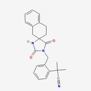 2-[2-[(2',5'-dioxospiro[2,4-dihydro-1H-naphthalene-3,4'-imidazolidine]-1'-yl)methyl]phenyl]-2-methylpropanenitrile