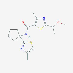 2-(1-methoxyethyl)-4-methyl-N-[1-(4-methyl-1,3-thiazol-2-yl)cyclopentyl]-1,3-thiazole-5-carboxamide