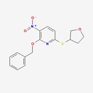 3-Nitro-6-(oxolan-3-ylsulfanyl)-2-phenylmethoxypyridine