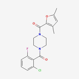 (2-Chloro-6-fluorophenyl)-[4-(3,5-dimethylfuran-2-carbonyl)piperazin-1-yl]methanone