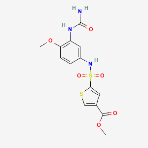 Methyl 5-[[3-(carbamoylamino)-4-methoxyphenyl]sulfamoyl]thiophene-3-carboxylate