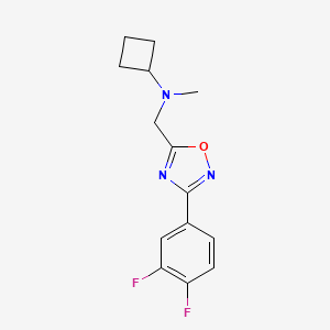 N-[[3-(3,4-difluorophenyl)-1,2,4-oxadiazol-5-yl]methyl]-N-methylcyclobutanamine