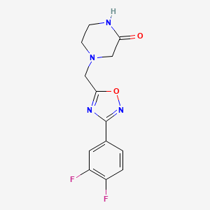 4-[[3-(3,4-Difluorophenyl)-1,2,4-oxadiazol-5-yl]methyl]piperazin-2-one