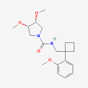 (3R,4S)-3,4-dimethoxy-N-[[1-(2-methoxyphenyl)cyclobutyl]methyl]pyrrolidine-1-carboxamide