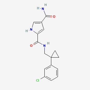 2-N-[[1-(3-chlorophenyl)cyclopropyl]methyl]-1H-pyrrole-2,4-dicarboxamide