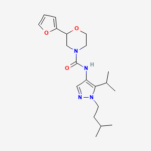 2-(furan-2-yl)-N-[1-(3-methylbutyl)-5-propan-2-ylpyrazol-4-yl]morpholine-4-carboxamide