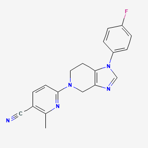 6-[1-(4-fluorophenyl)-6,7-dihydro-4H-imidazo[4,5-c]pyridin-5-yl]-2-methylpyridine-3-carbonitrile