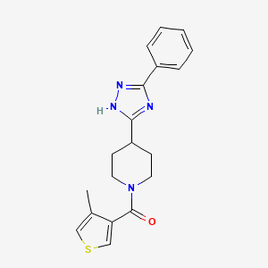 (4-methylthiophen-3-yl)-[4-(3-phenyl-1H-1,2,4-triazol-5-yl)piperidin-1-yl]methanone