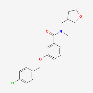 3-[(4-chlorophenyl)methoxy]-N-methyl-N-(oxolan-3-ylmethyl)benzamide