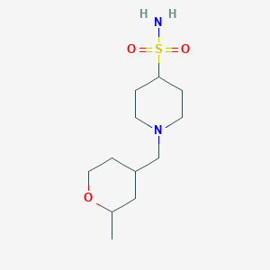 1-[(2-Methyloxan-4-yl)methyl]piperidine-4-sulfonamide