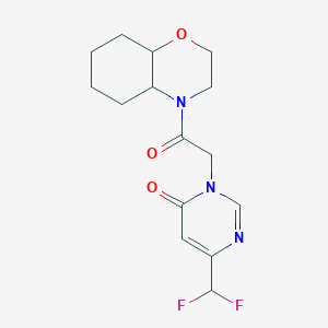 3-[2-(2,3,4a,5,6,7,8,8a-Octahydrobenzo[b][1,4]oxazin-4-yl)-2-oxoethyl]-6-(difluoromethyl)pyrimidin-4-one