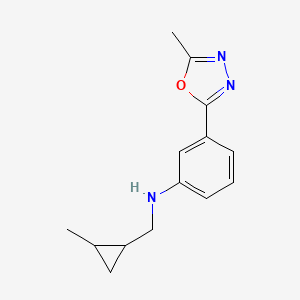 N-[(2-methylcyclopropyl)methyl]-3-(5-methyl-1,3,4-oxadiazol-2-yl)aniline