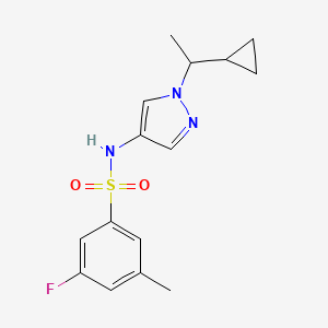 N-[1-(1-cyclopropylethyl)pyrazol-4-yl]-3-fluoro-5-methylbenzenesulfonamide