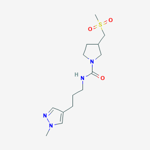 N-[3-(1-methylpyrazol-4-yl)propyl]-3-(methylsulfonylmethyl)pyrrolidine-1-carboxamide