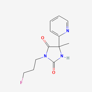 3-(3-Fluoropropyl)-5-methyl-5-pyridin-2-ylimidazolidine-2,4-dione