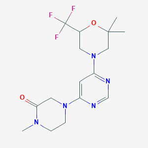 4-[6-[2,2-Dimethyl-6-(trifluoromethyl)morpholin-4-yl]pyrimidin-4-yl]-1-methylpiperazin-2-one