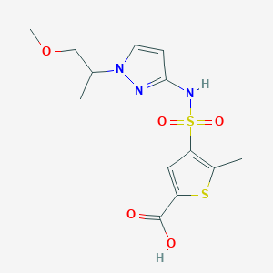 4-[[1-(1-Methoxypropan-2-yl)pyrazol-3-yl]sulfamoyl]-5-methylthiophene-2-carboxylic acid