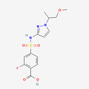 2-Fluoro-4-[[1-(1-methoxypropan-2-yl)pyrazol-3-yl]sulfamoyl]benzoic acid