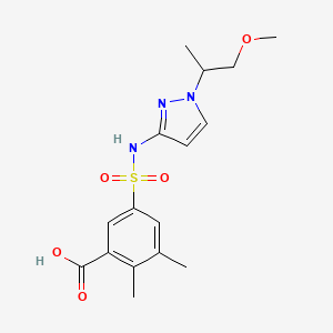 5-[[1-(1-Methoxypropan-2-yl)pyrazol-3-yl]sulfamoyl]-2,3-dimethylbenzoic acid