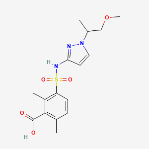 3-[[1-(1-Methoxypropan-2-yl)pyrazol-3-yl]sulfamoyl]-2,6-dimethylbenzoic acid