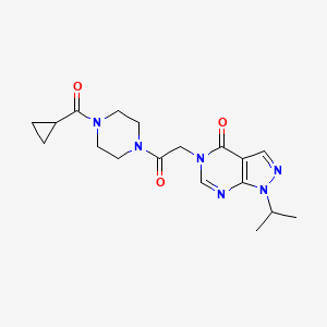 5-[2-[4-(Cyclopropanecarbonyl)piperazin-1-yl]-2-oxoethyl]-1-propan-2-ylpyrazolo[3,4-d]pyrimidin-4-one