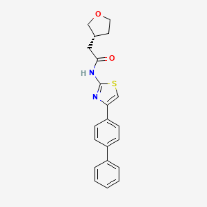 2-[(3R)-oxolan-3-yl]-N-[4-(4-phenylphenyl)-1,3-thiazol-2-yl]acetamide