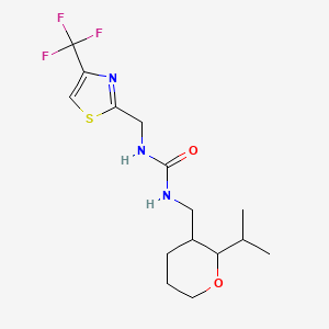 1-[(2-Propan-2-yloxan-3-yl)methyl]-3-[[4-(trifluoromethyl)-1,3-thiazol-2-yl]methyl]urea