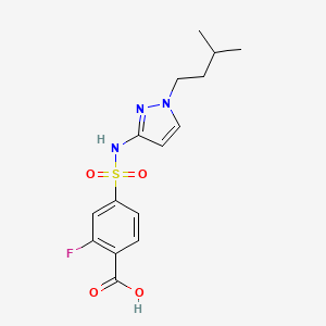 2-Fluoro-4-[[1-(3-methylbutyl)pyrazol-3-yl]sulfamoyl]benzoic acid