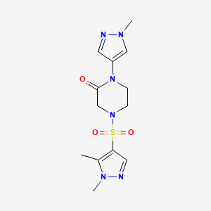 4-(1,5-Dimethylpyrazol-4-yl)sulfonyl-1-(1-methylpyrazol-4-yl)piperazin-2-one