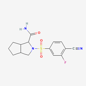 2-(4-cyano-3-fluorophenyl)sulfonyl-3,3a,4,5,6,6a-hexahydro-1H-cyclopenta[c]pyrrole-3-carboxamide