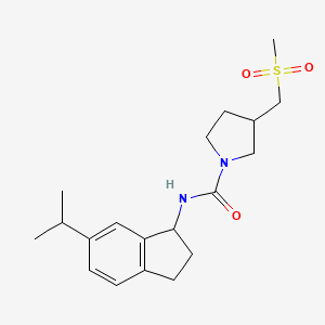 3-(methylsulfonylmethyl)-N-(6-propan-2-yl-2,3-dihydro-1H-inden-1-yl)pyrrolidine-1-carboxamide