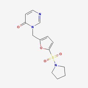 3-[(5-Pyrrolidin-1-ylsulfonylfuran-2-yl)methyl]pyrimidin-4-one