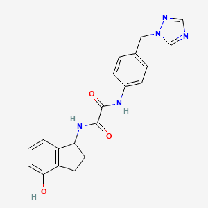 N-(4-hydroxy-2,3-dihydro-1H-inden-1-yl)-N'-[4-(1,2,4-triazol-1-ylmethyl)phenyl]oxamide